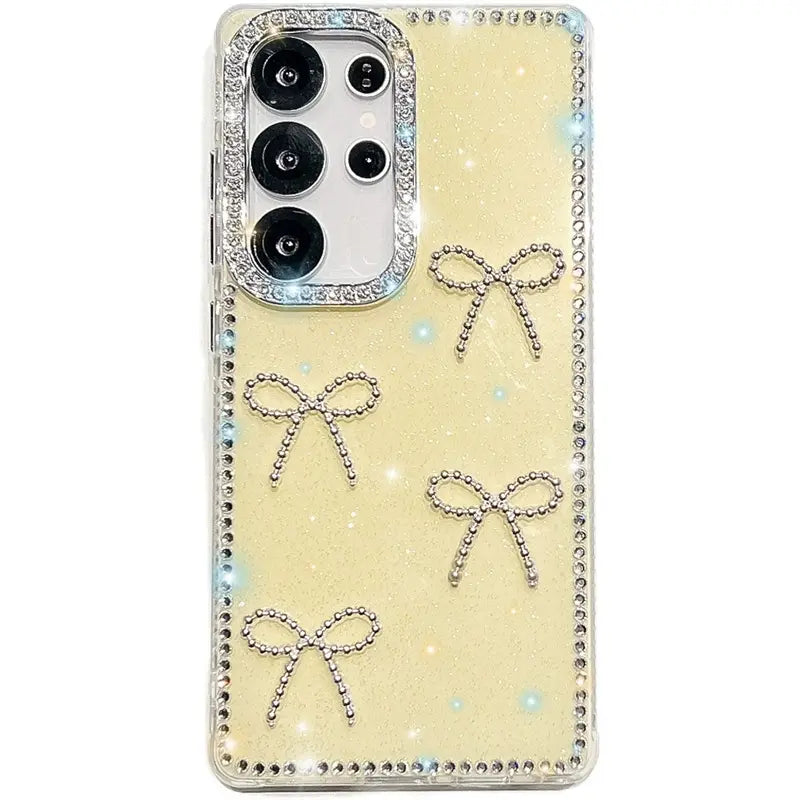 Compatible with for S26 S25 S24 S23 plus a Phone Case with a Bow Pattern Phone Case-Hn1218-1