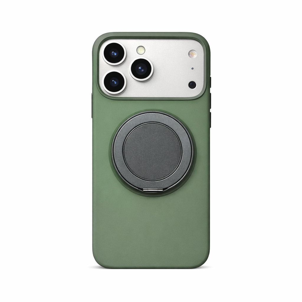 Customized Magnetic Bracket Phone Case-Transparent Anti-Drop Protective Cover for iPhone 17 16...Pro Max Plus, Phone Accessories