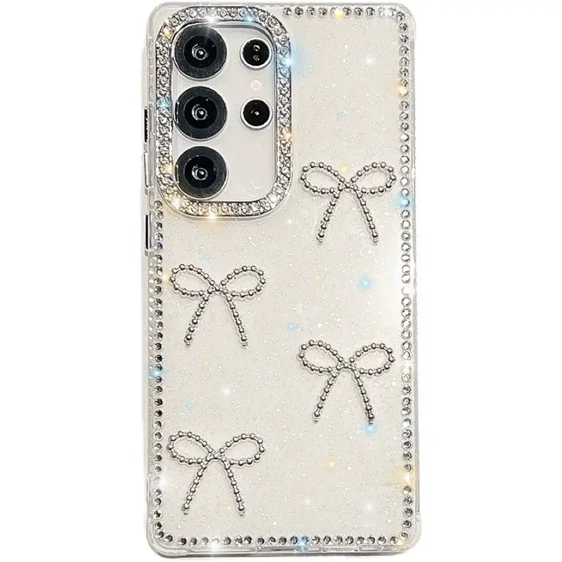 Compatible with for S26 S25 S24 S23 plus a Phone Case with a Bow Pattern Phone Case-Hn1218-1