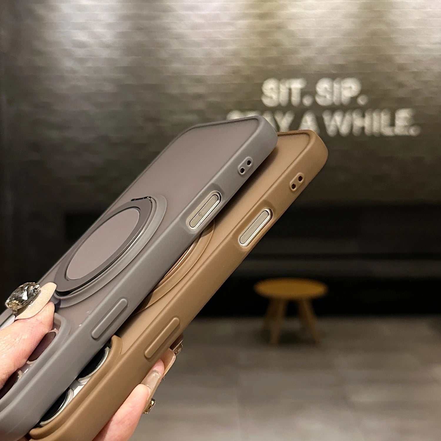 Customized Magnetic Bracket Phone Case-Transparent Anti-Drop Protective Cover for iPhone 17 16...Pro Max Plus, Phone Accessories