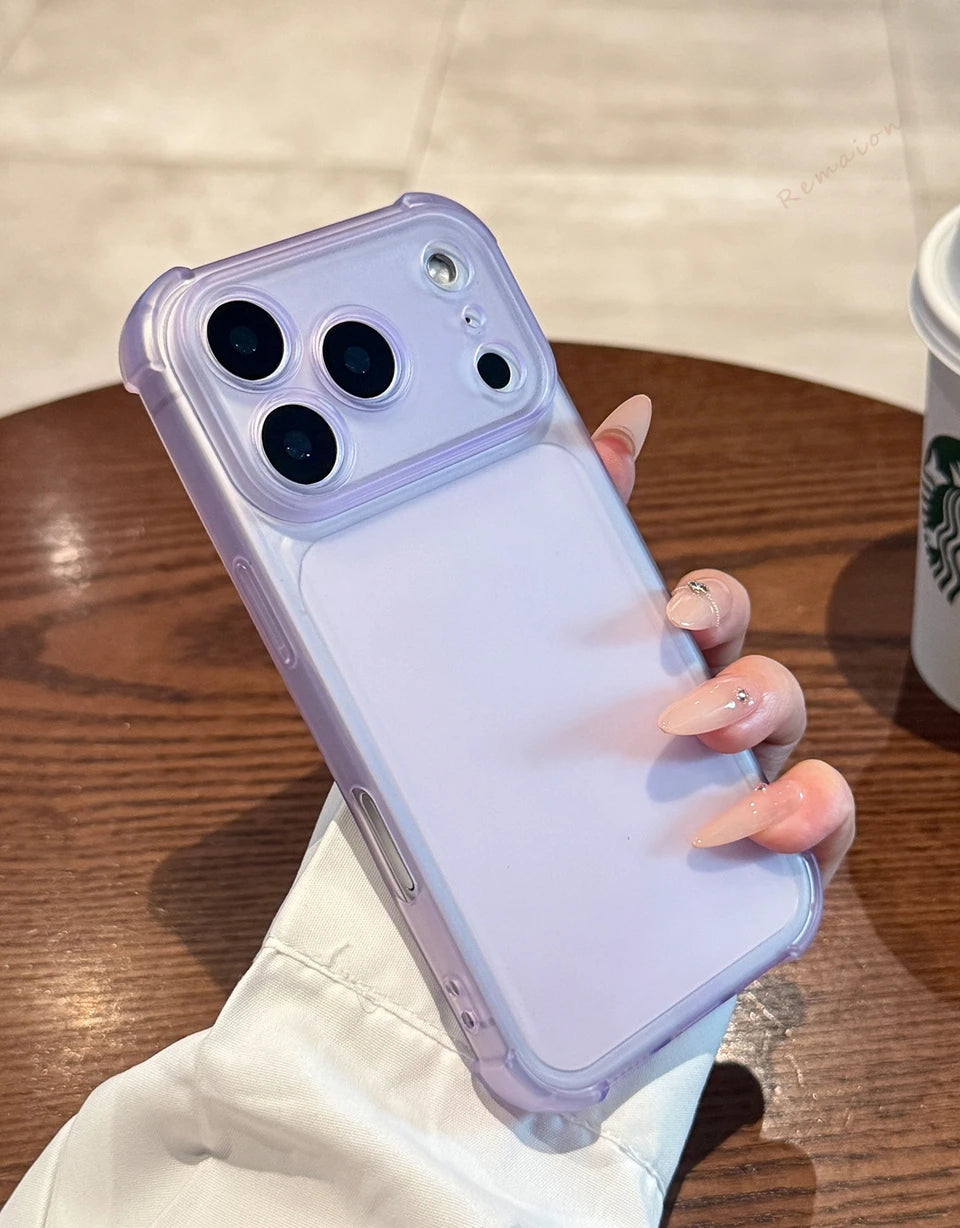 Cute Matte Clear Phone Case for iPhone 17 Air 16E 14 15 16 11 12 13 Pro Max Plus X XS MAX XR Shockproof Protector Cover