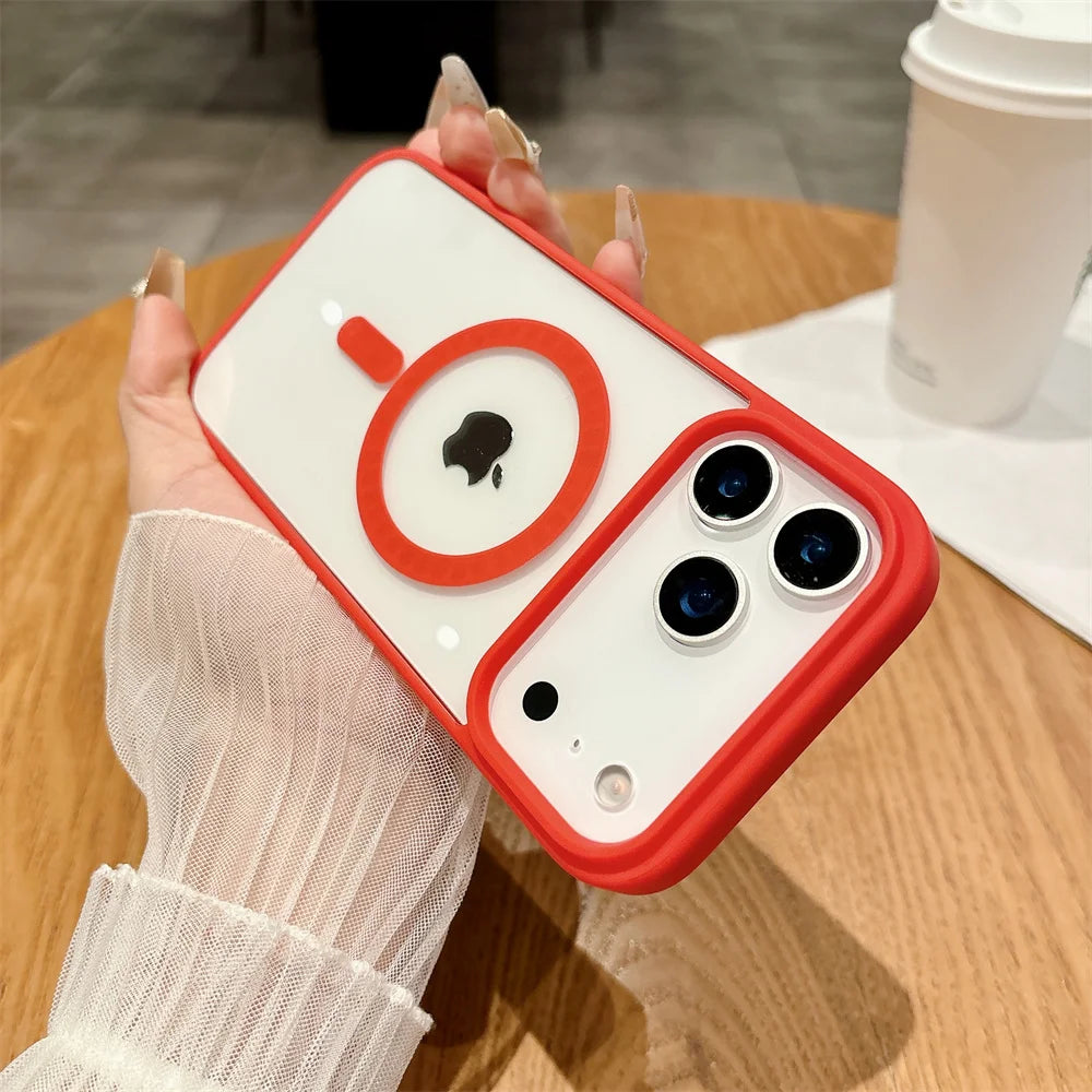 Shockproof for Magsafe Magnetic Phone Case for IPhone 13 12 Mini 17 Air 16E 16 15 14 11 Pro Max Plus Transparent Acrylic Cover