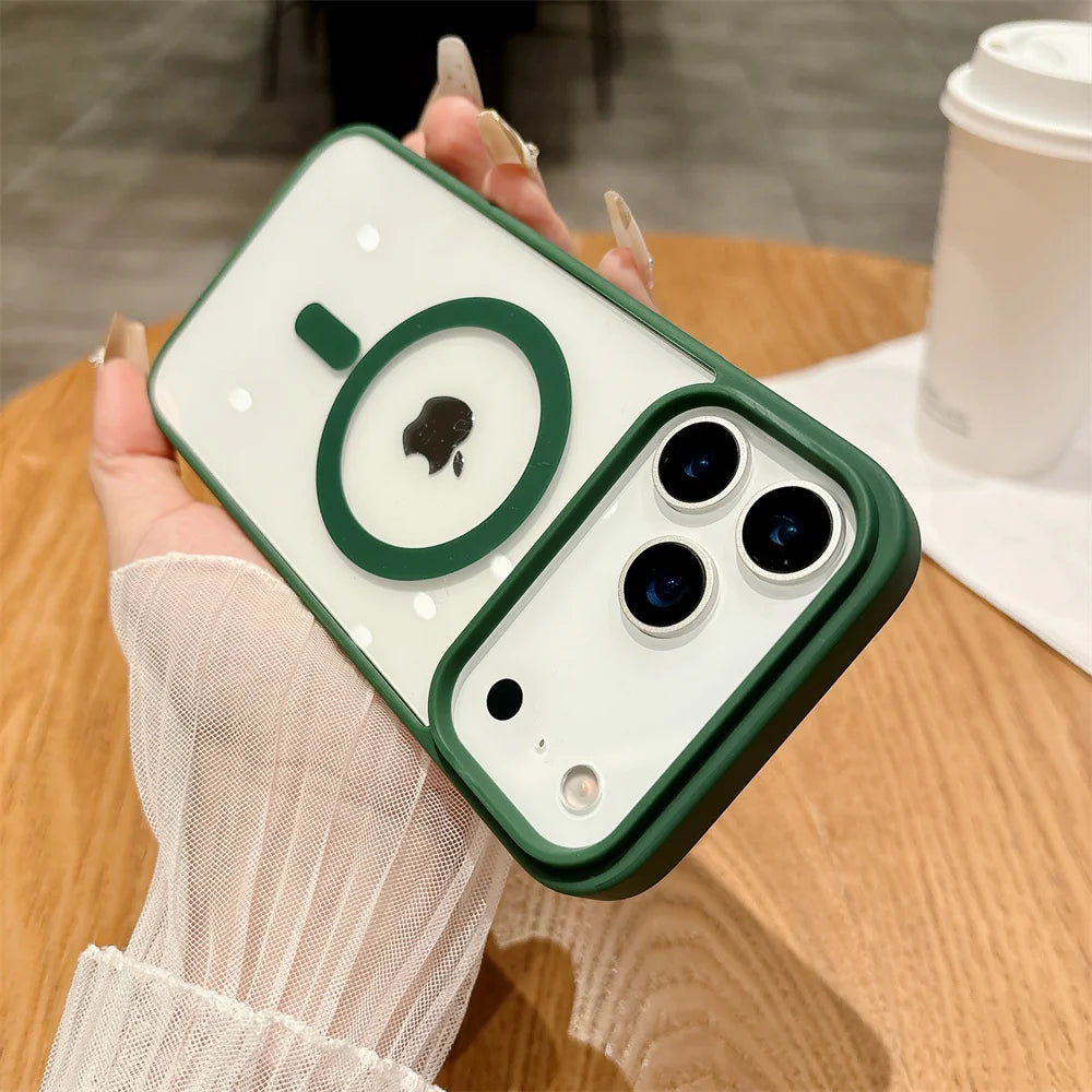 Shockproof for Magsafe Magnetic Phone Case for IPhone 13 12 Mini 17 Air 16E 16 15 14 11 Pro Max Plus Transparent Acrylic Cover