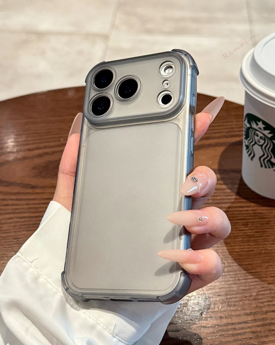 Cute Matte Clear Phone Case for iPhone 17 Air 16E 14 15 16 11 12 13 Pro Max Plus X XS MAX XR Shockproof Protector Cover