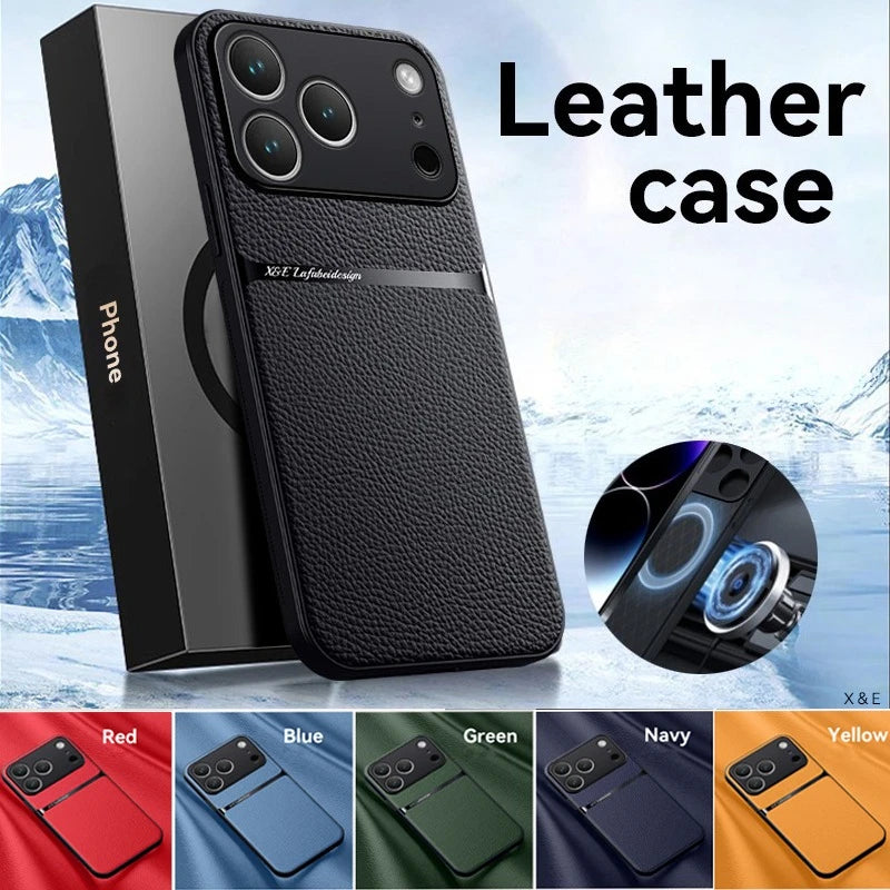 Luxury Shockproof Leather Case Coque For iPhone 17 17 Air 17 Pro Max Plus Magnet Shell Phone Case for  iPhone 17Pro Back Cover