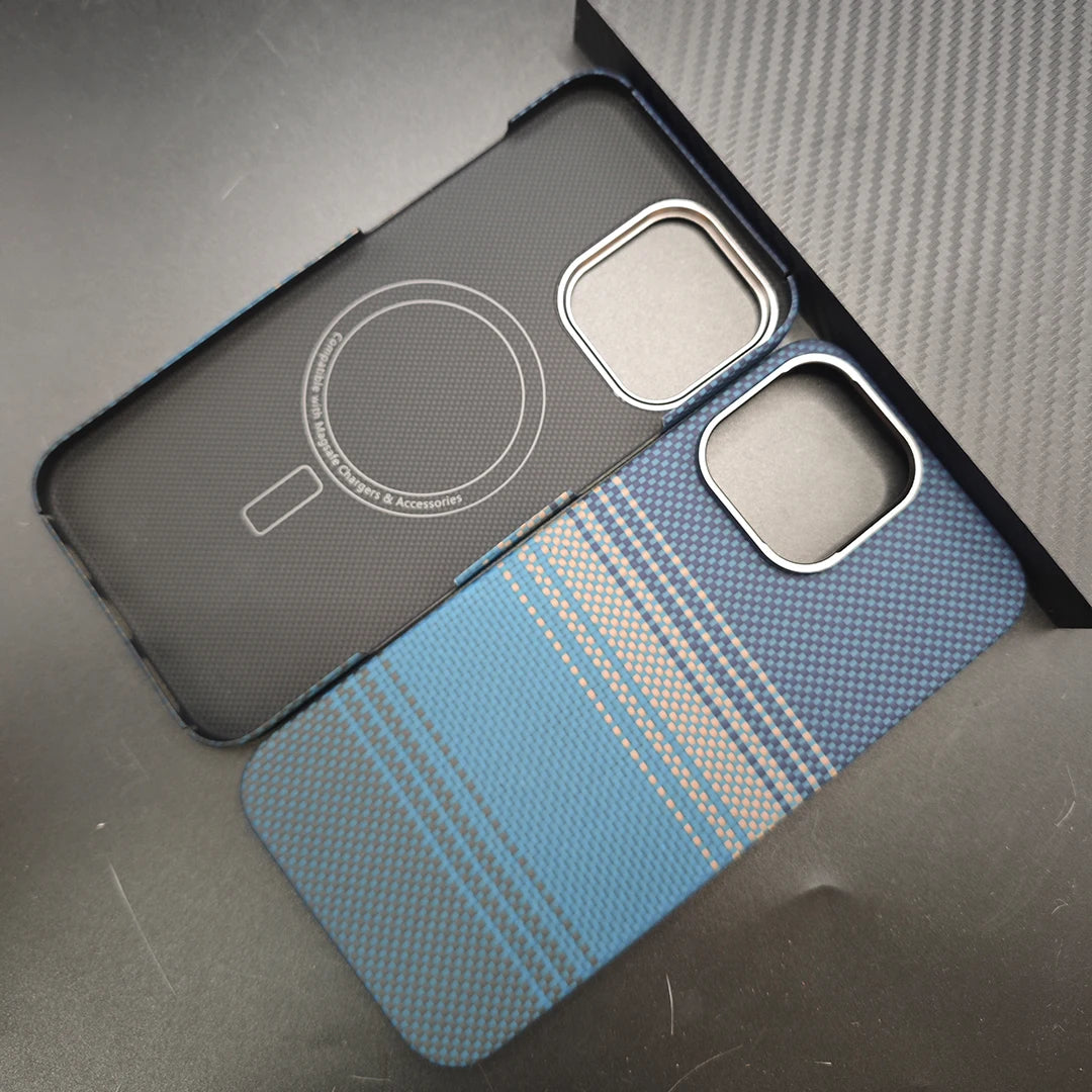 Magnetic 600D Aramid Carbon Fiber Phone Case Cover On For Magsafe iphone 13 14 15 16 16e Pro Max 16Pro ProMax i14 i15 i16 512