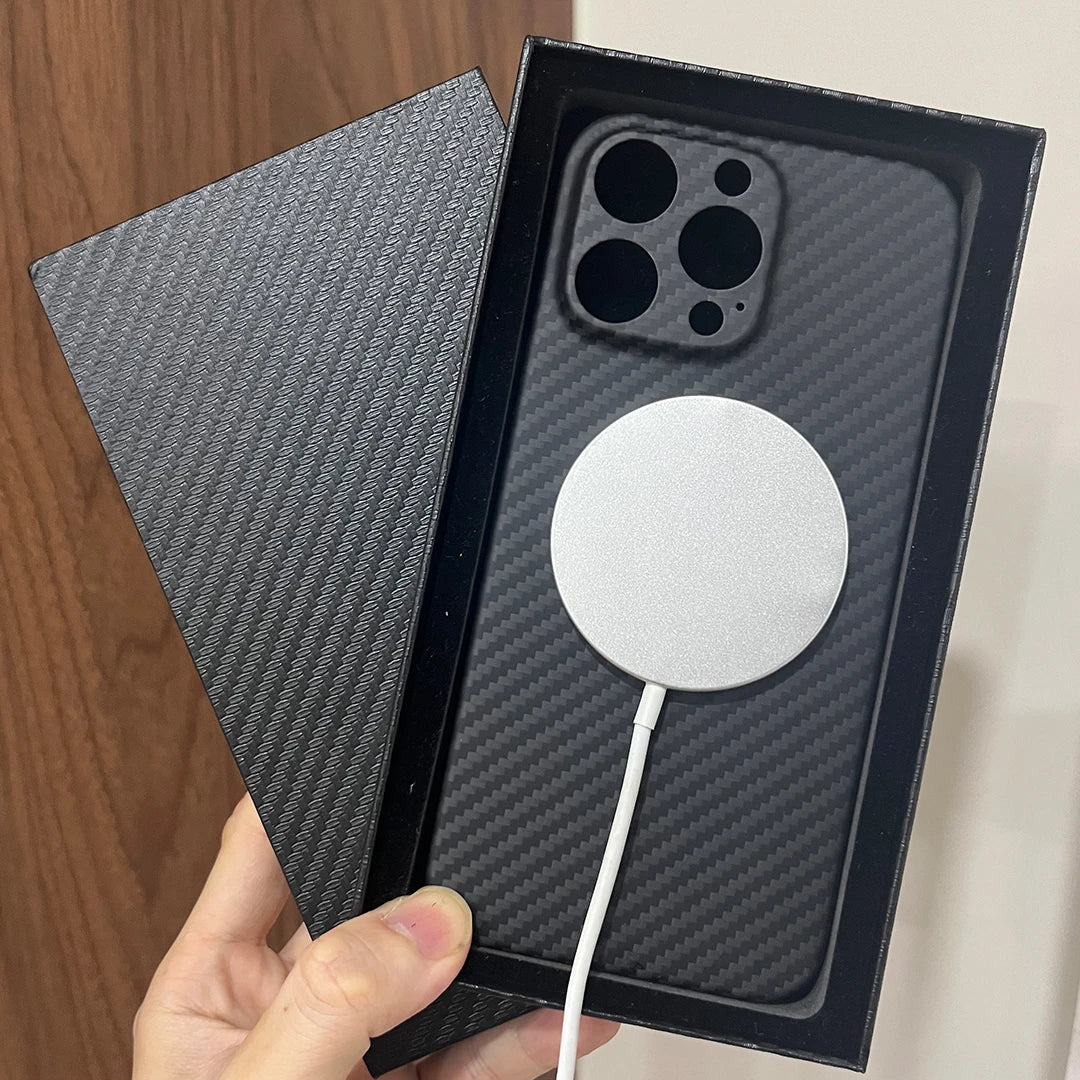 Magnetic 600D Aramid Carbon Fiber Phone Case Cover On For Magsafe iphone 13 14 15 16 16e Pro Max 16Pro ProMax i14 i15 i16 512