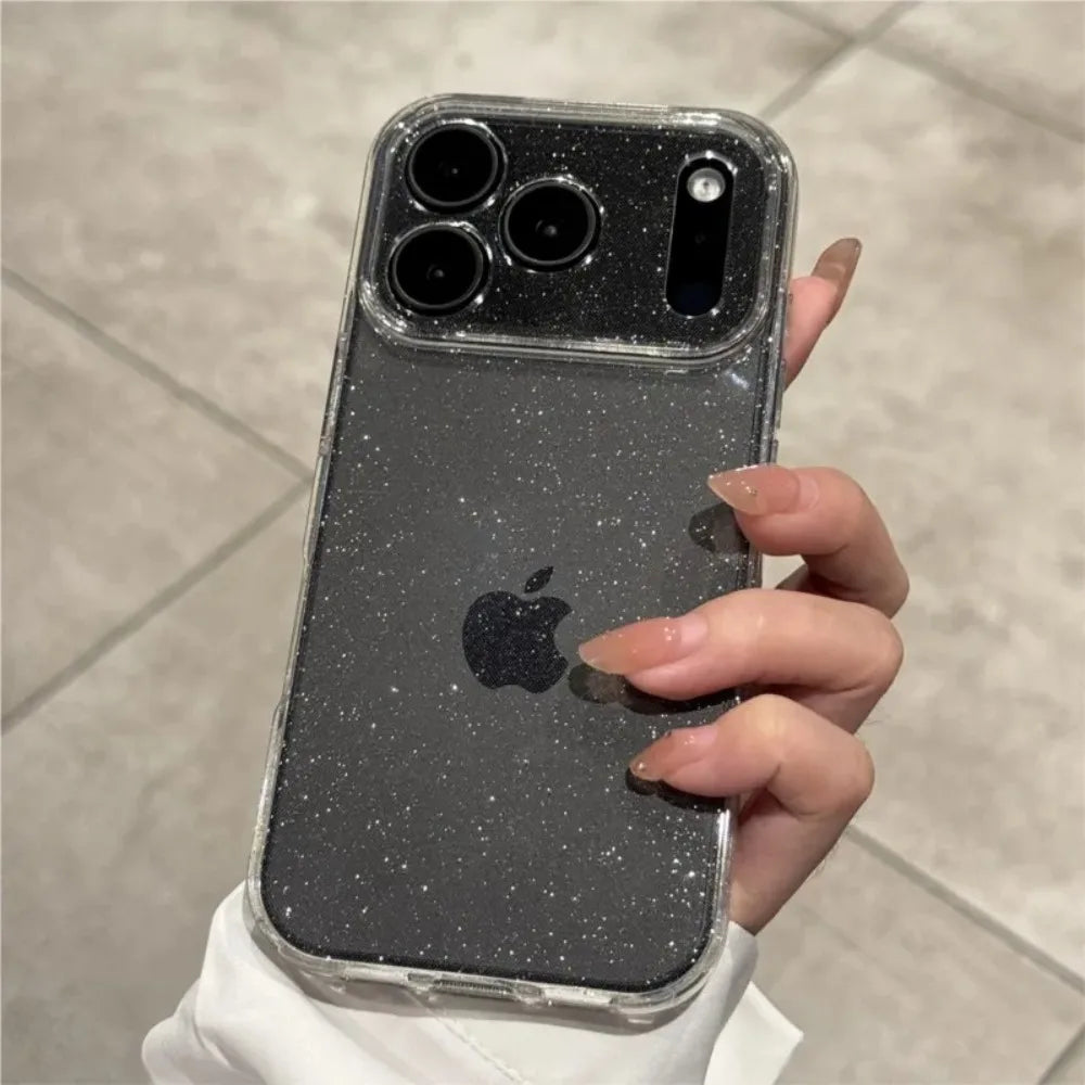 Luxury Bling Glitter Silicone Clear Phone Case For iPhone 17 Air 16 15 14 Plus 13 12 17 Pro Max 17Pro Transparent Soft TPU Cover