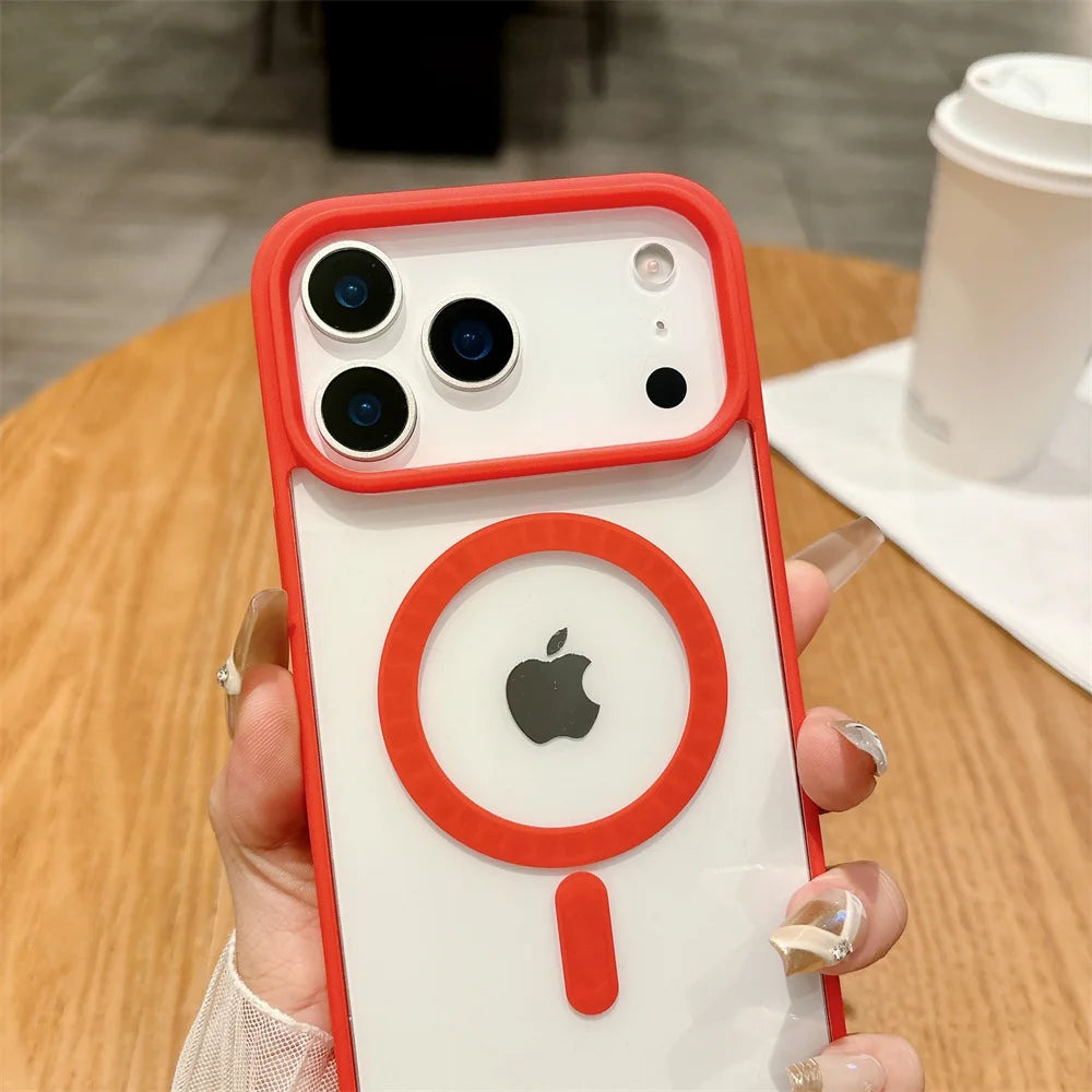 Shockproof for Magsafe Magnetic Phone Case for IPhone 13 12 Mini 17 Air 16E 16 15 14 11 Pro Max Plus Transparent Acrylic Cover