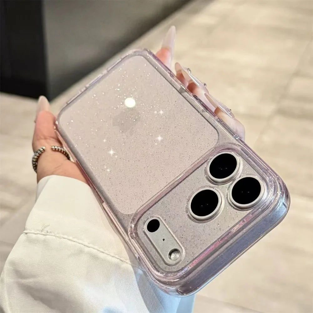 Luxury Bling Glitter Silicone Clear Phone Case For iPhone 17 Air 16 15 14 Plus 13 12 17 Pro Max 17Pro Transparent Soft TPU Cover