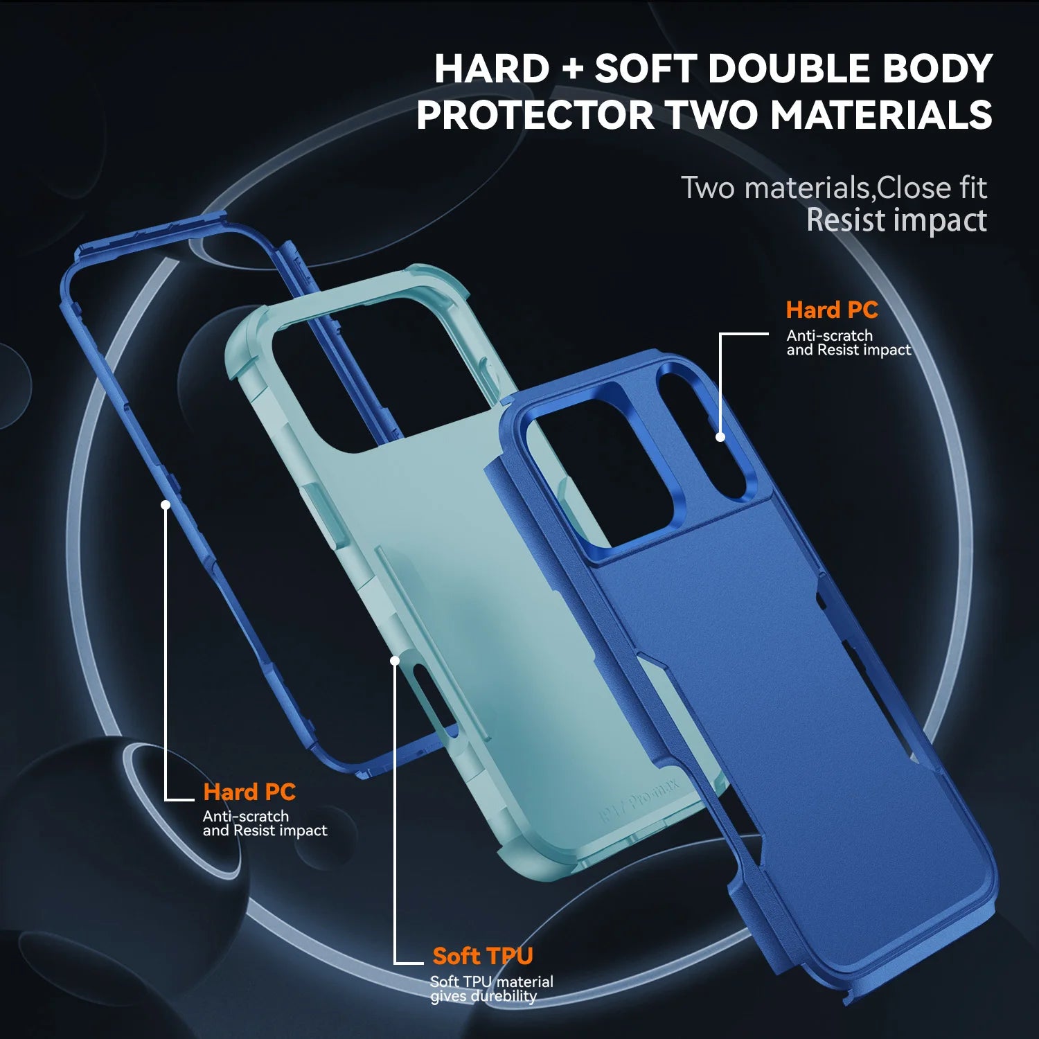 Shockproof Proctive Phone Case for IPhone 17 Air 16 15 14 13 12 11 XS XR Pro Max 7 8 Plus Cover 2 in 1 Heavy Duty
