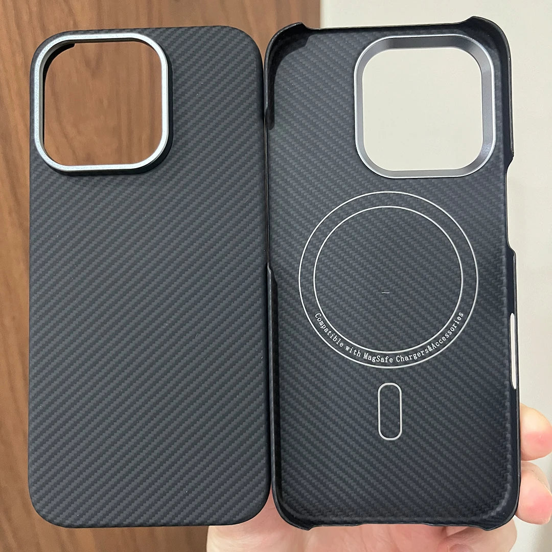 Magnetic 600D Aramid Carbon Fiber Phone Case Cover On For Magsafe iphone 13 14 15 16 16e Pro Max 16Pro ProMax i14 i15 i16 512