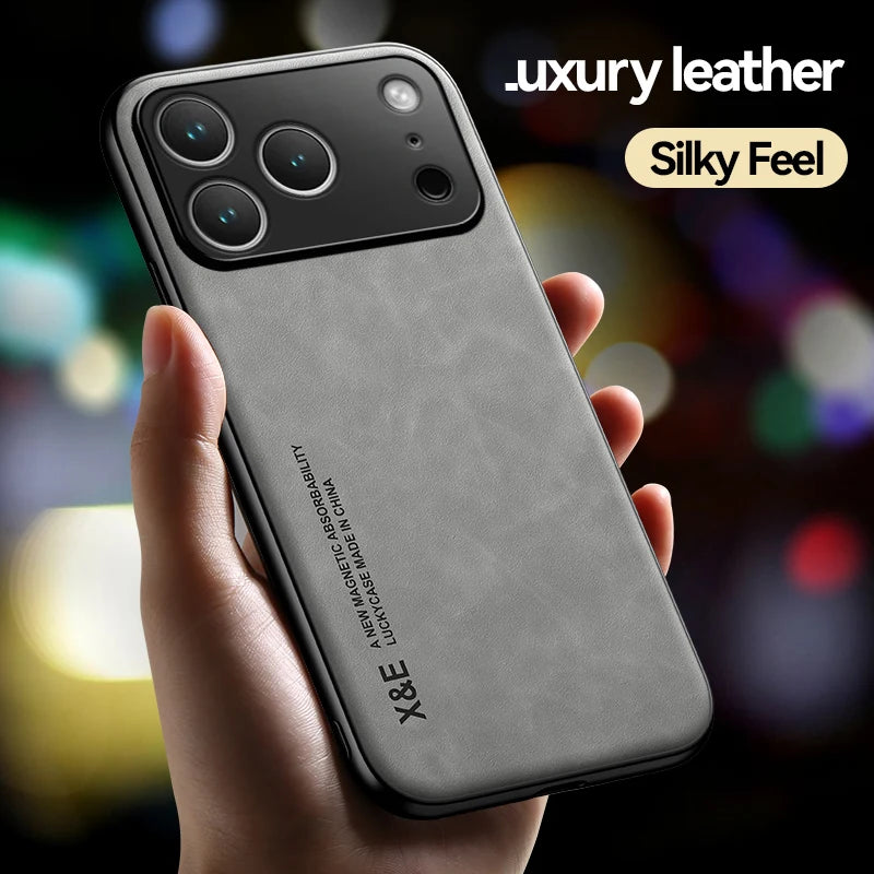 Luxury Shockproof Case For iPhone 17 Pro Max Protective Cover Magnetic Car Holder Phone Coque Fundas For iPhone 17 Air 17Pro