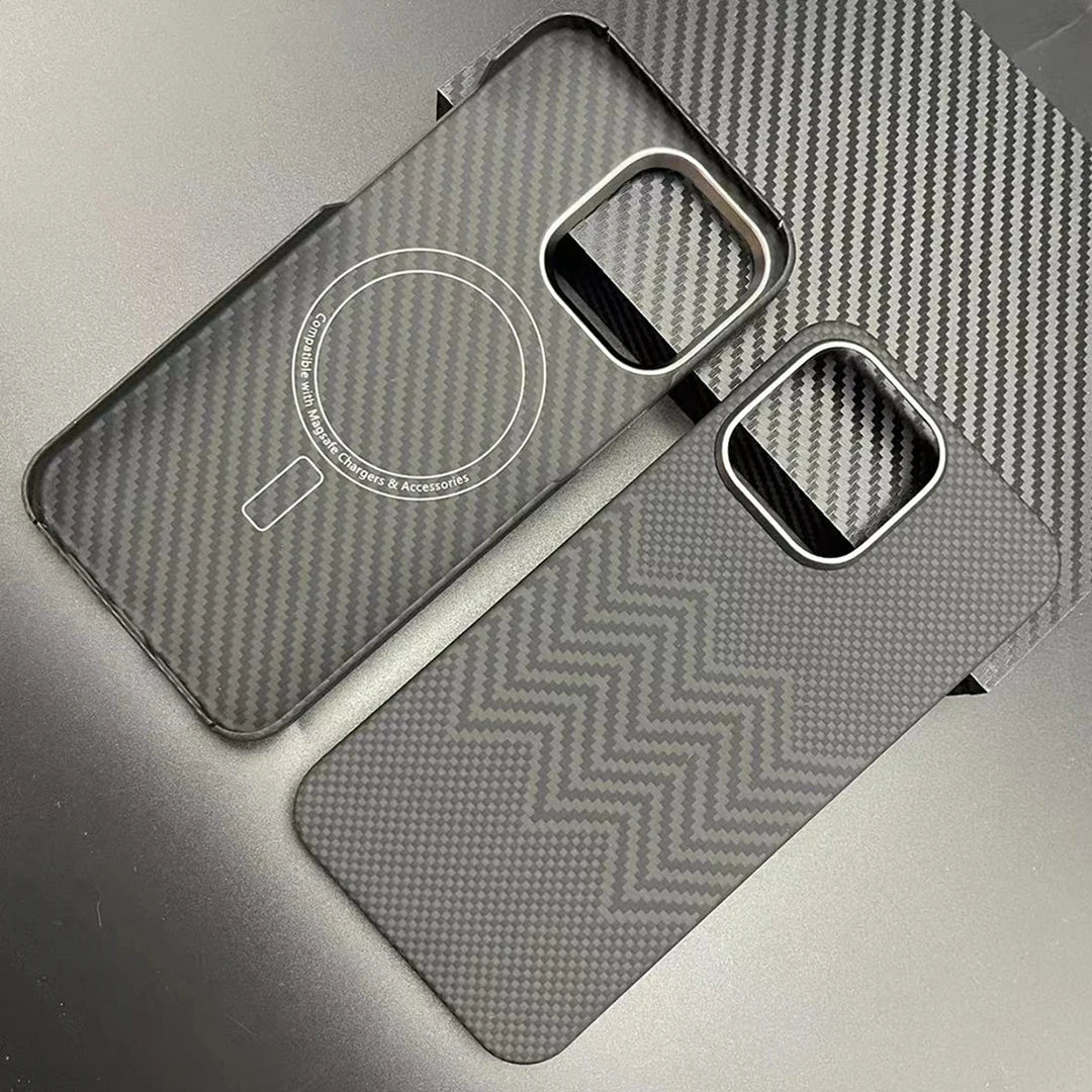 Magnetic 600D Aramid Carbon Fiber Phone Case Cover On For Magsafe iphone 13 14 15 16 16e Pro Max 16Pro ProMax i14 i15 i16 512