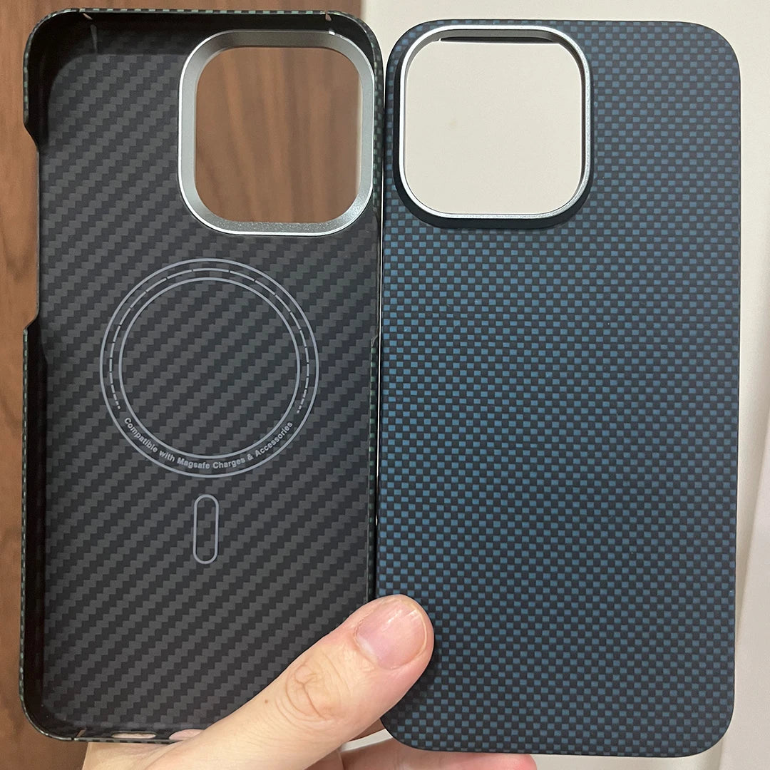 Magnetic 600D Aramid Carbon Fiber Phone Case Cover On For Magsafe iphone 13 14 15 16 16e Pro Max 16Pro ProMax i14 i15 i16 512