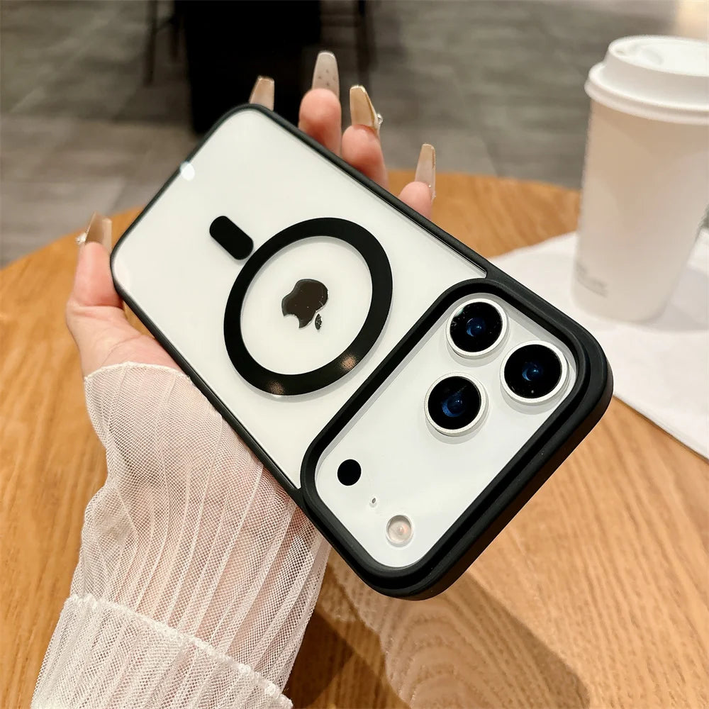 Shockproof for Magsafe Magnetic Phone Case for IPhone 13 12 Mini 17 Air 16E 16 15 14 11 Pro Max Plus Transparent Acrylic Cover
