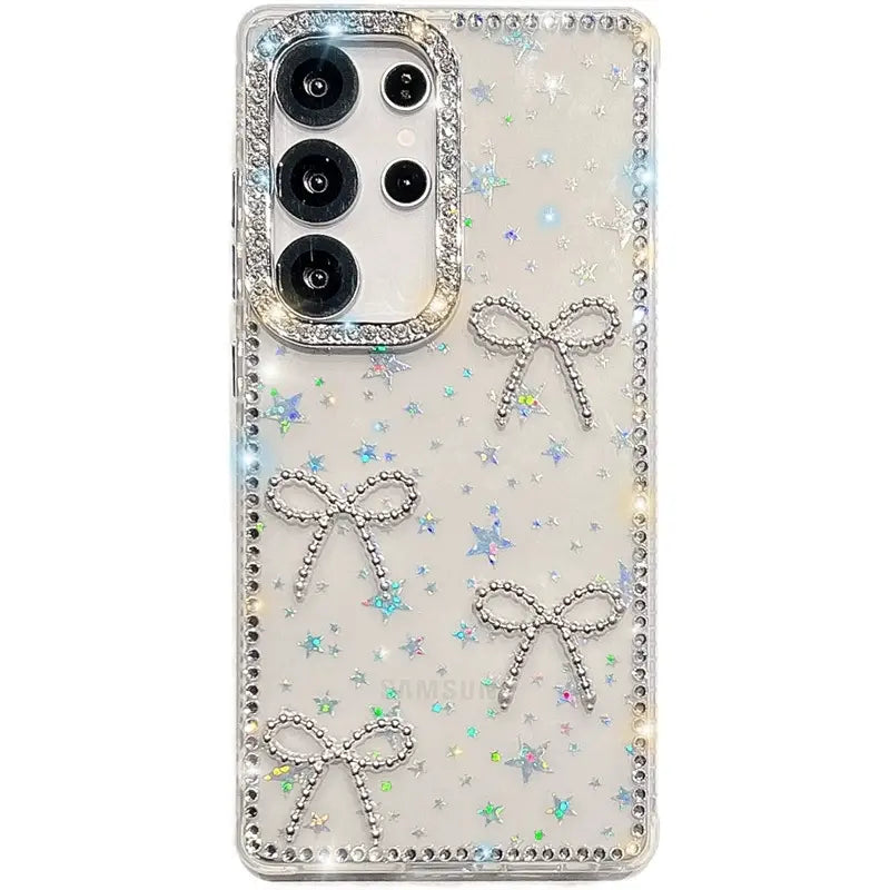 Compatible with for S26 S25 S24 S23 plus a Phone Case with a Bow Pattern Phone Case-Hn1218-1