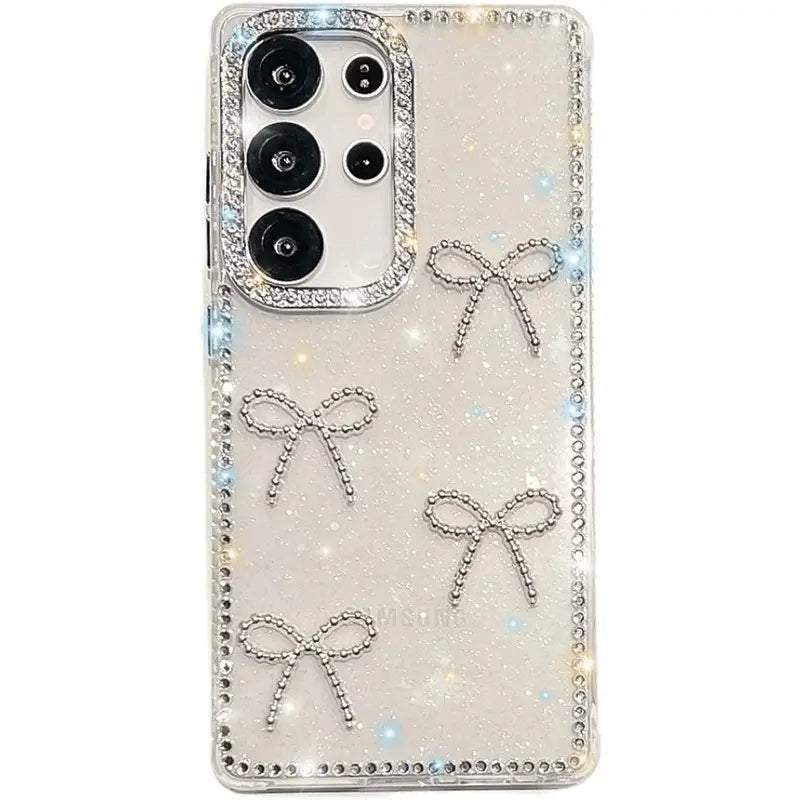 Compatible with for S26 S25 S24 S23 plus a Phone Case with a Bow Pattern Phone Case-Hn1218-1